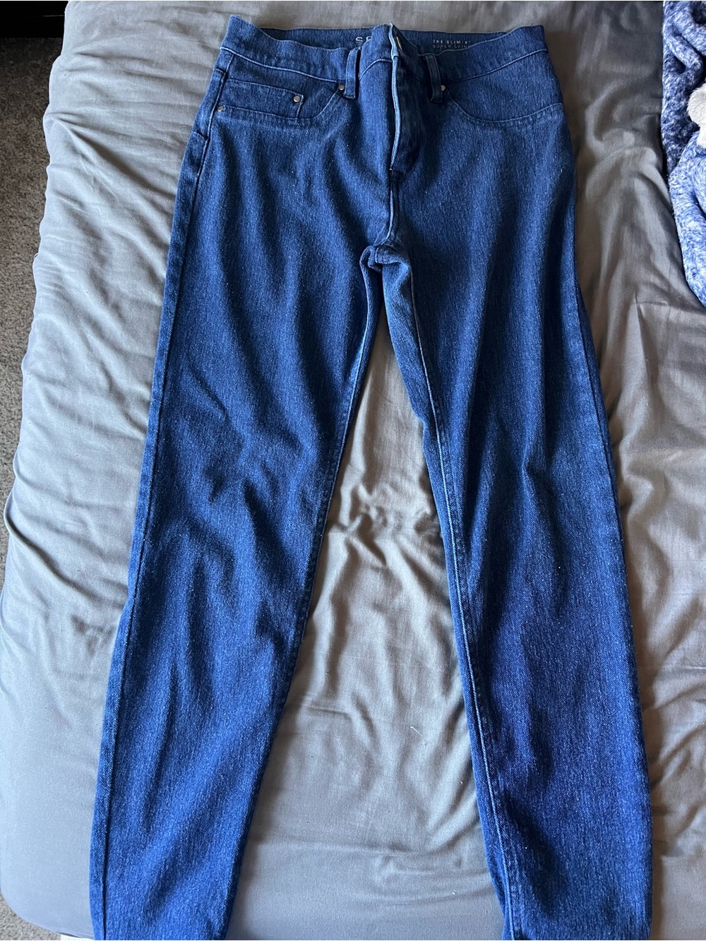 SPANX Women's Skinny Jeans - Dark Blue Stretch Denim